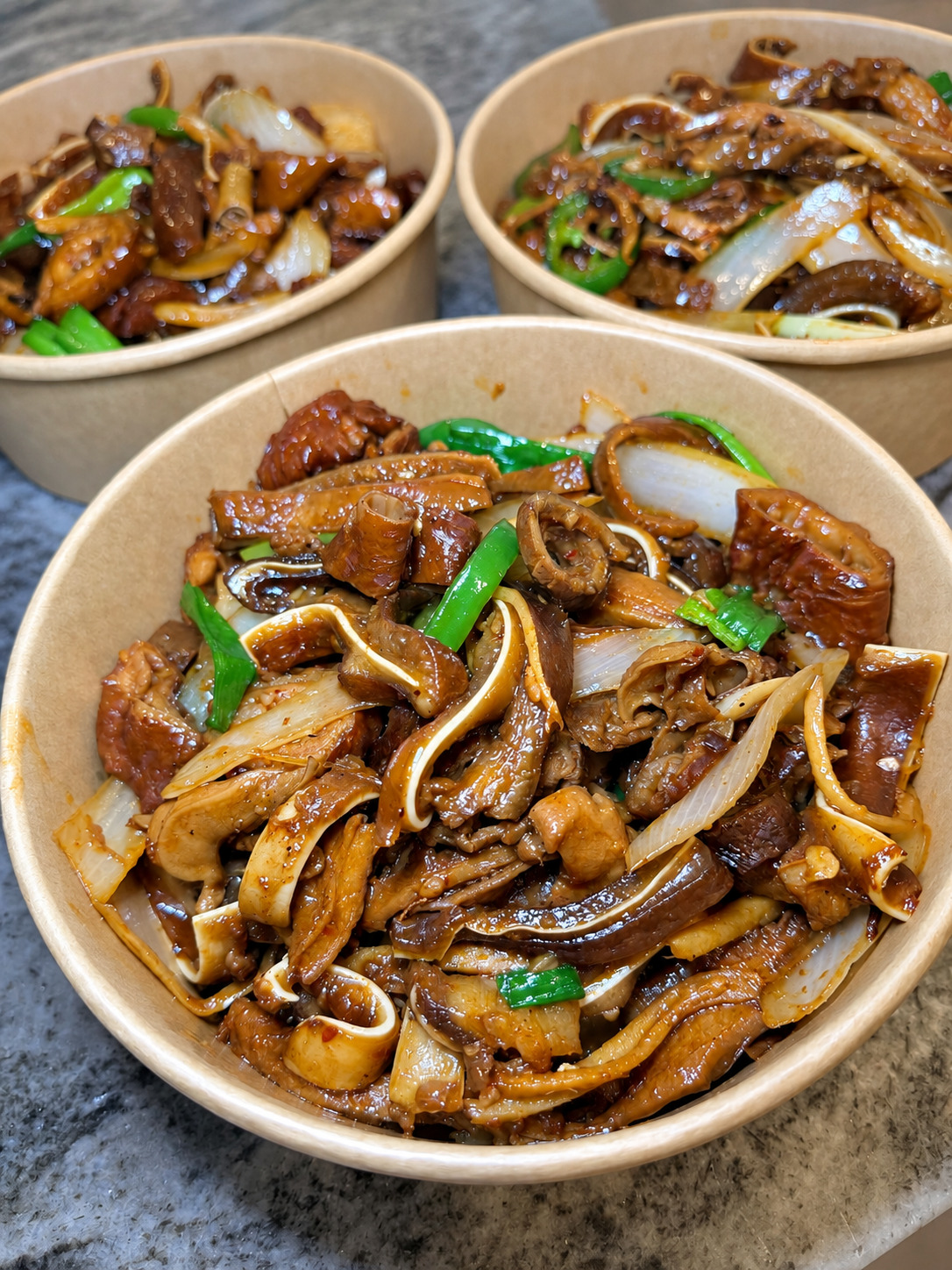 Savory pork intestines bowl